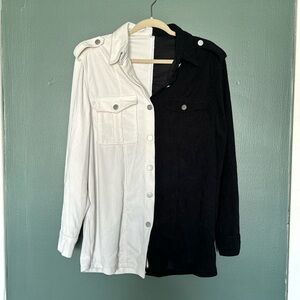 Black and white shacket/jacket